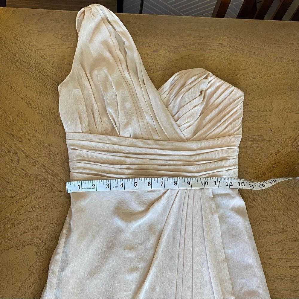 Watters & Watters Bare Pink / Nude Ruched Maxi Gown Size 2 - Picture 7 of 13